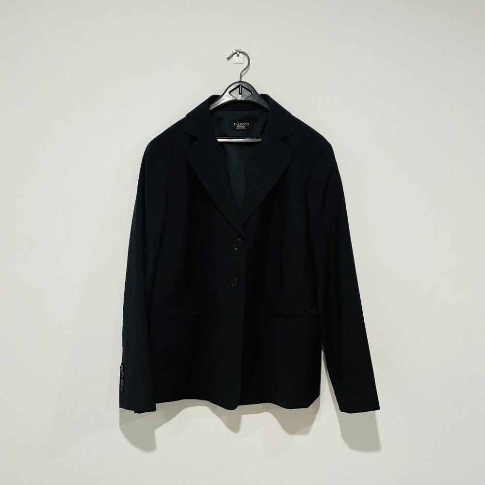 Talbots Women Petites Black Smart Blazer/Coat